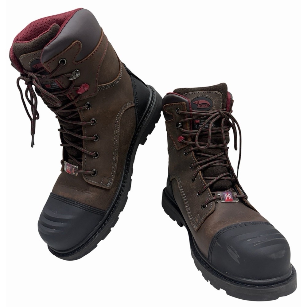 Avenger A7573 Work Boots Mens 10D 8" Waterproof‎ Steel Toe Thinsulate 600g NEW